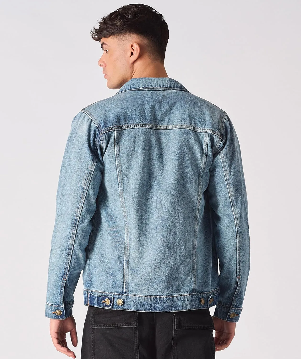 Jean Jacket For Men - Classic Trucker Style Slim Fit Casual Outerwear Button Down Cowboy Cut - Men's Denim Jacket