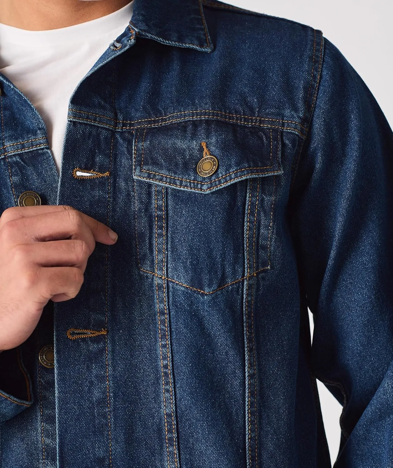 Jean Jacket For Men - Classic Trucker Style Slim Fit Casual Outerwear Button Down Cowboy Cut - Men's Denim Jacket