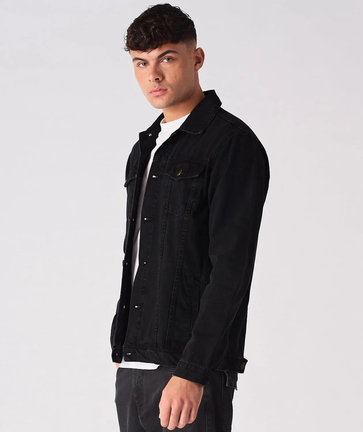 Jean Jacket For Men - Classic Trucker Style Slim Fit Casual Outerwear Button Down Cowboy Cut - Men's Denim Jacket