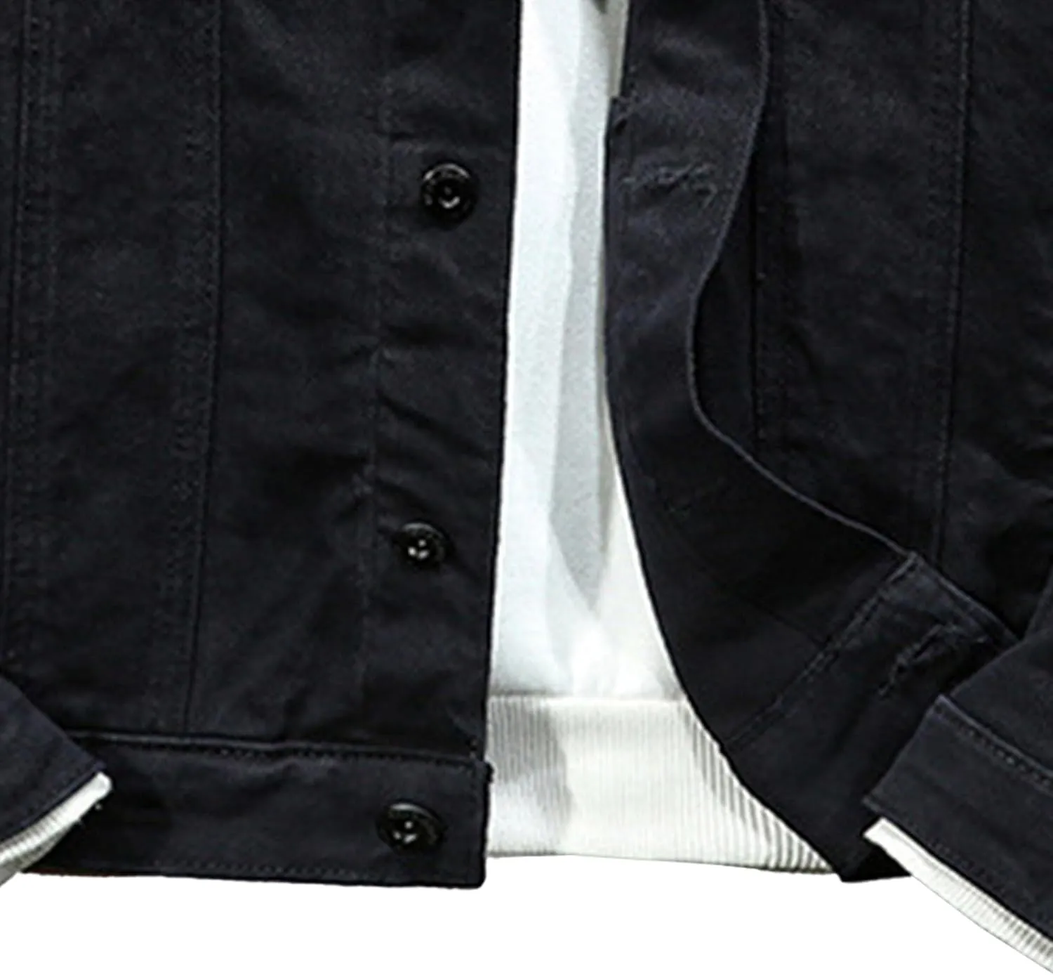 JEKE-DG Men's Classic Denim Jacket Casual Distressed Slim Fit Jean Jackets Long Sleeve Trucker Denim Coat