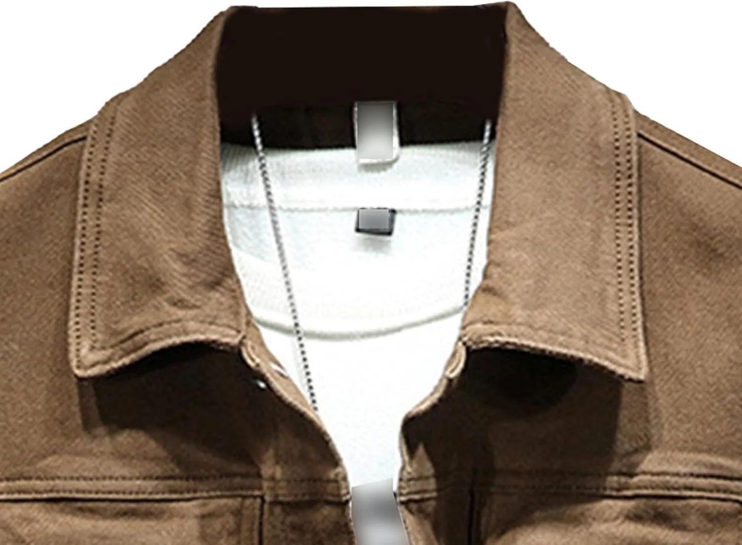JEKE-DG Men's Classic Denim Jacket Casual Distressed Slim Fit Jean Jackets Long Sleeve Trucker Denim Coat