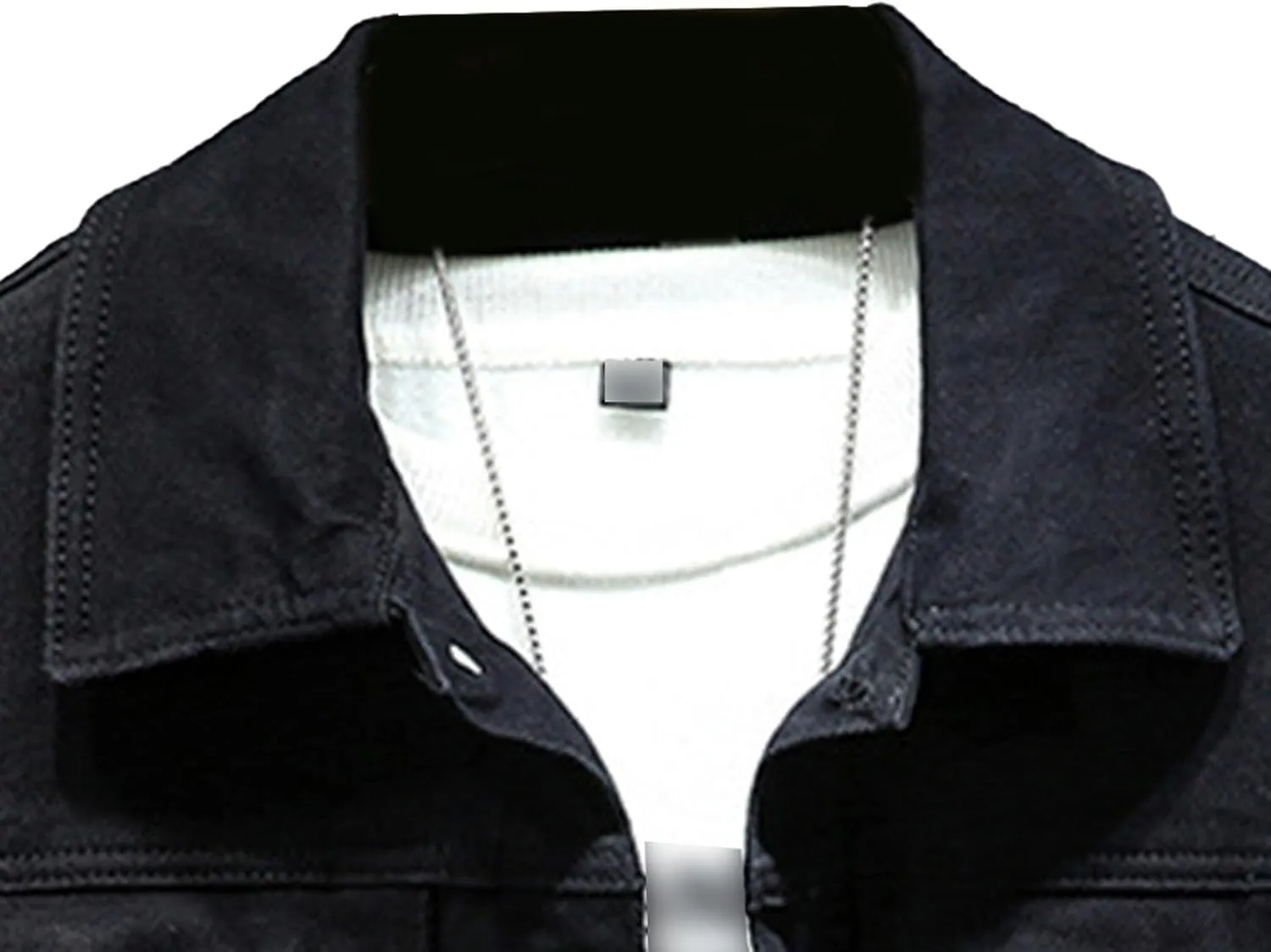 JEKE-DG Men's Classic Denim Jacket Casual Distressed Slim Fit Jean Jackets Long Sleeve Trucker Denim Coat