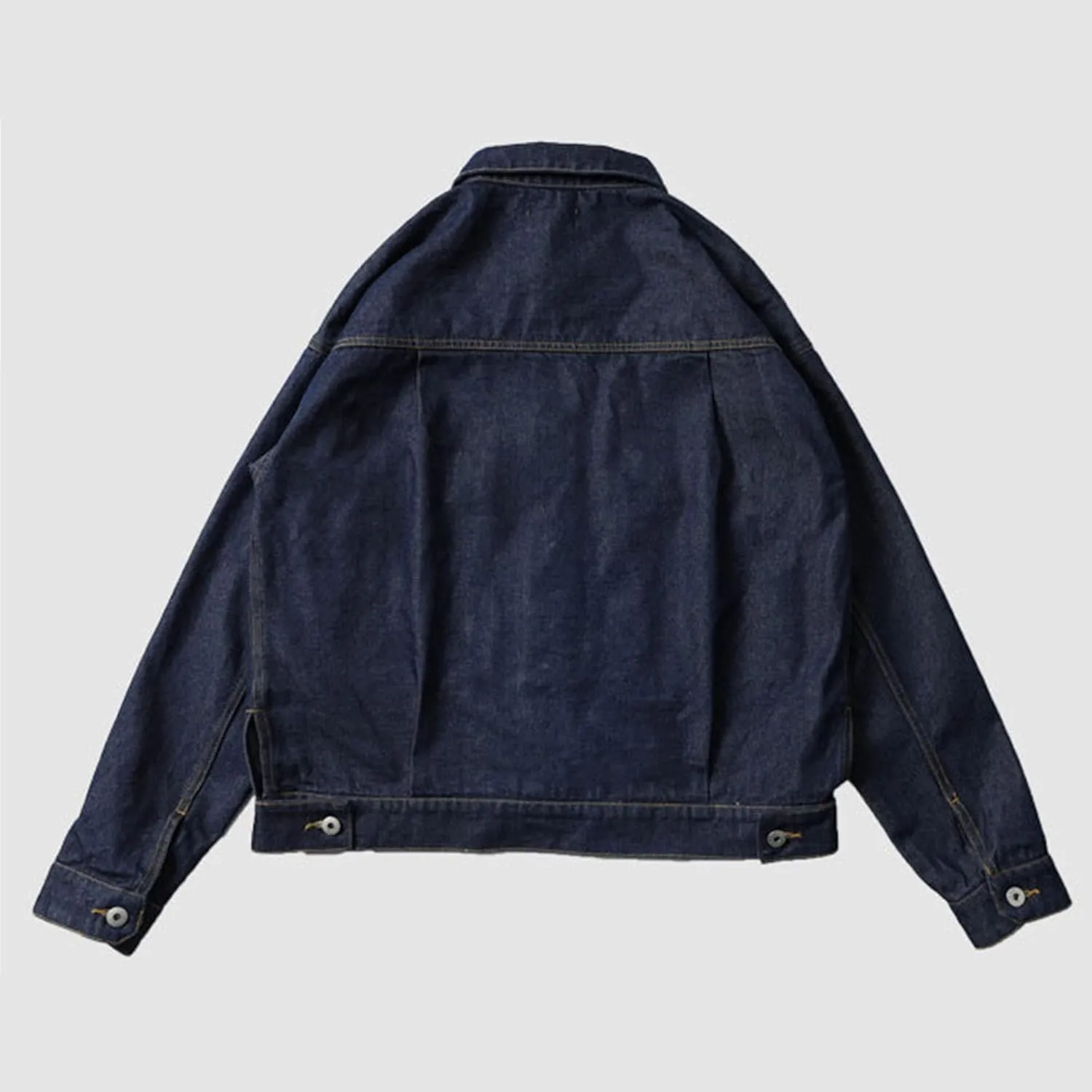 JEKE-DG Men's Distressed Denim Jacket Long Sleeve Button Down Loose Denim Coat Slim Boyfriend Trucker Jackets