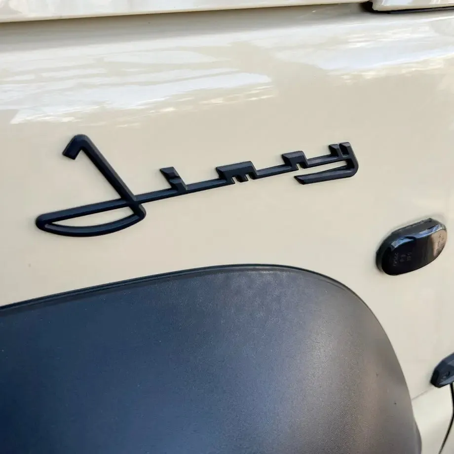 Jimny Cursive Retro Logo Badge (Black)