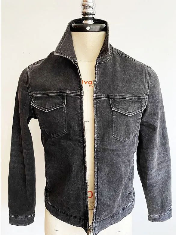 John Varvatos Benny Modern Trucker Jacket - Black Sand