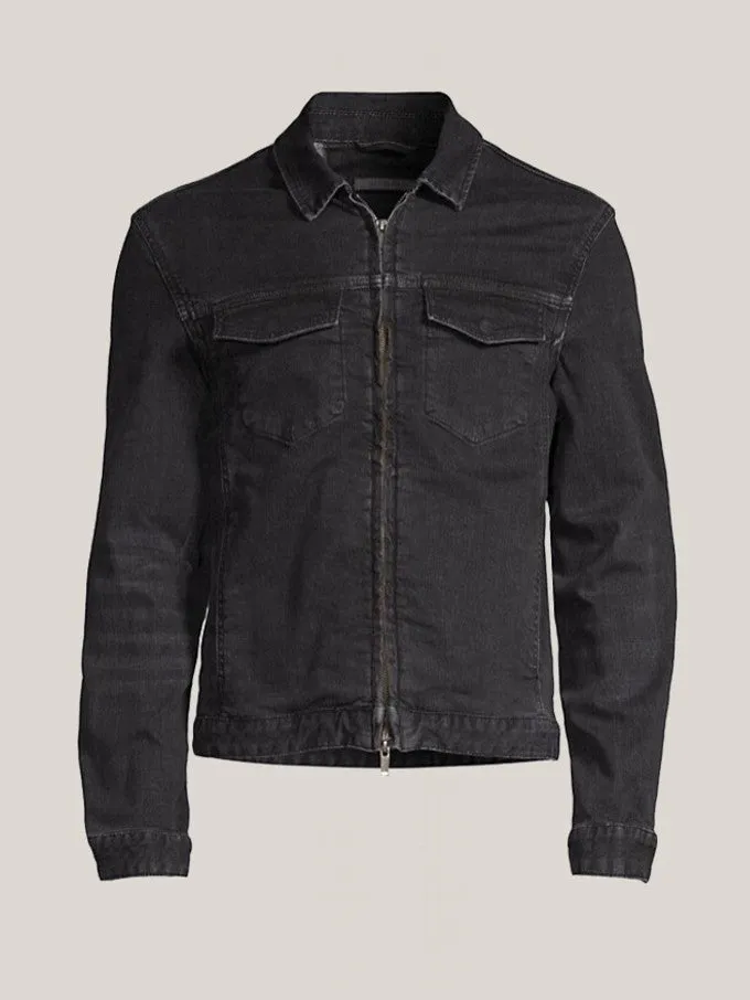 John Varvatos Benny Modern Trucker Jacket - Black Sand