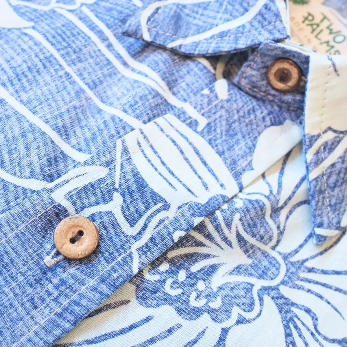 ka'anapali blue REVERSE print hawaiian cotton shirt