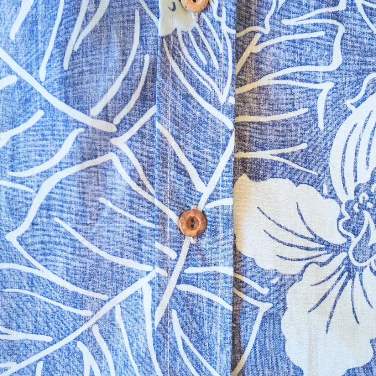 ka'anapali blue REVERSE print hawaiian cotton shirt
