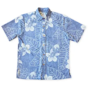 ka'anapali blue REVERSE print hawaiian cotton shirt