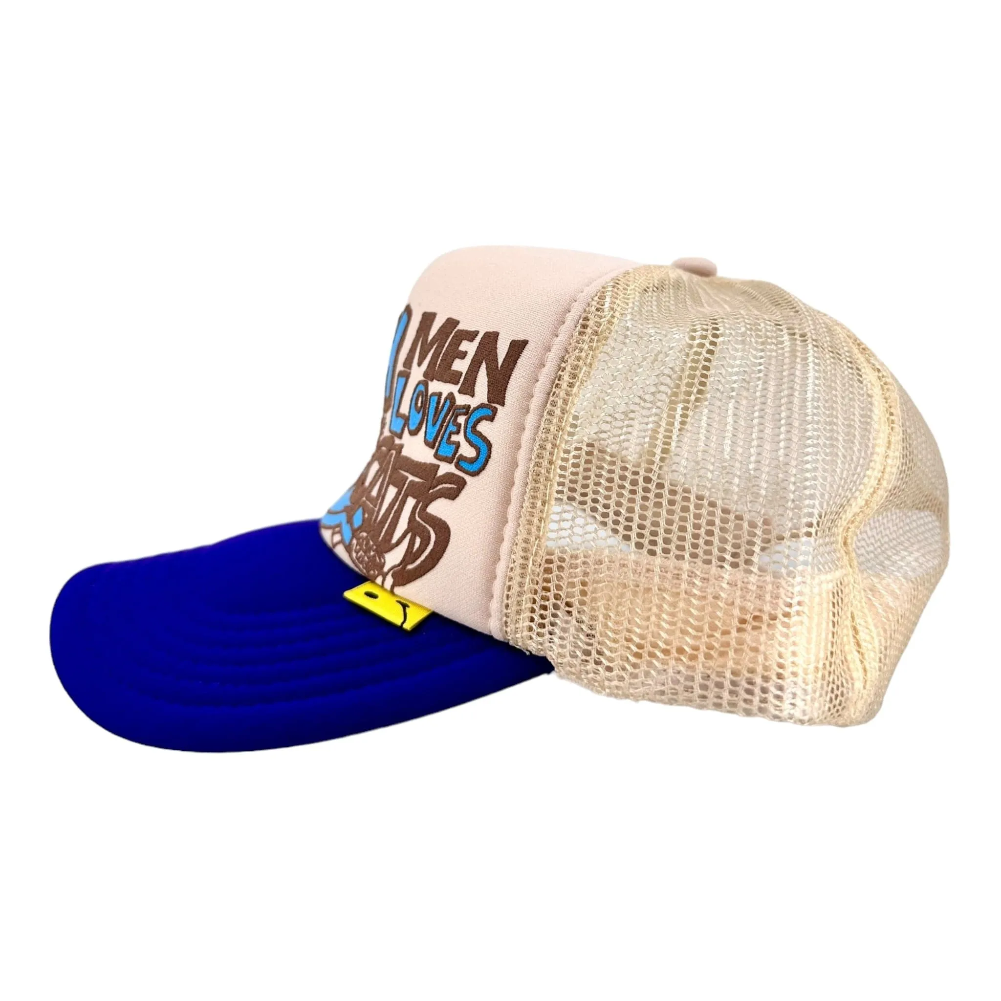 Kapital Denim Men Love Cats Camo Trucker Hat Cream Purple