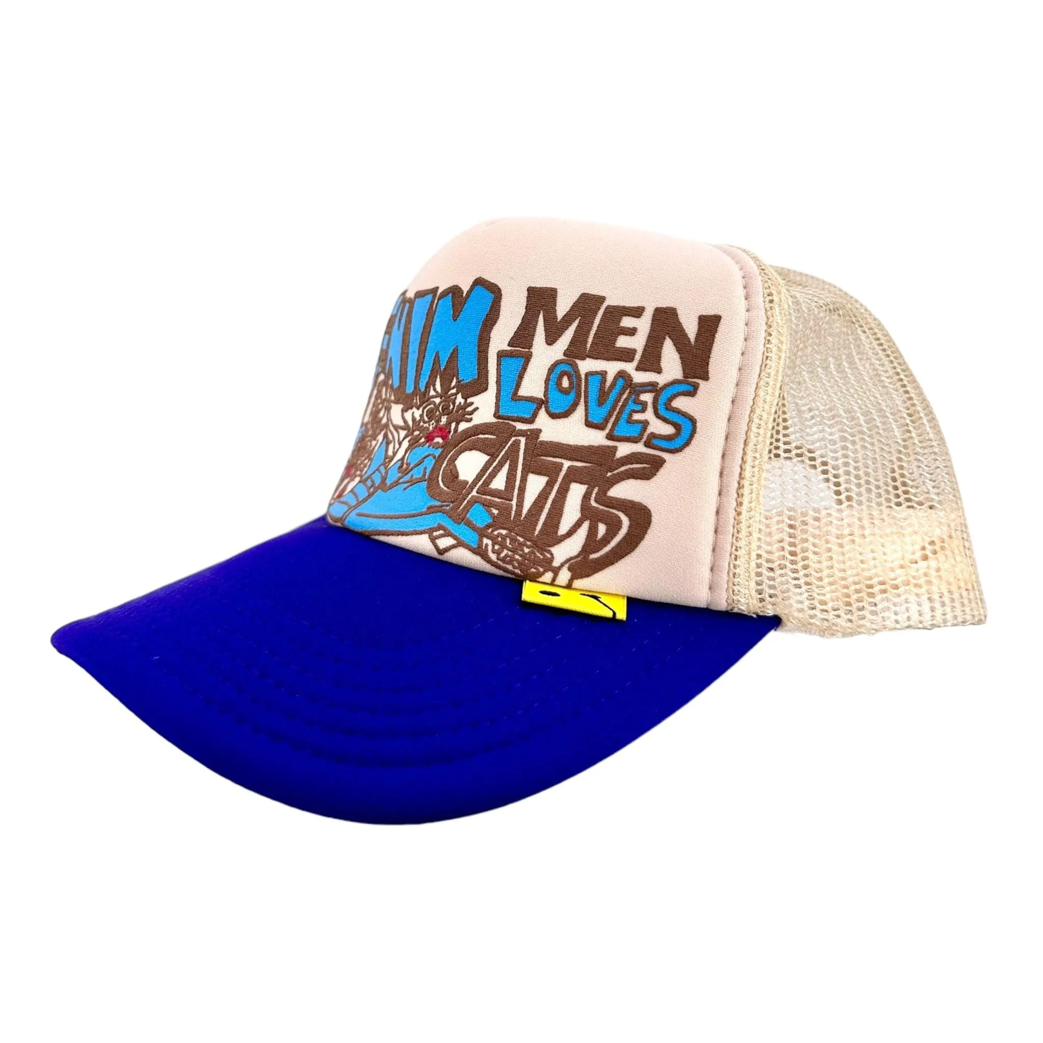 Kapital Denim Men Love Cats Camo Trucker Hat Cream Purple