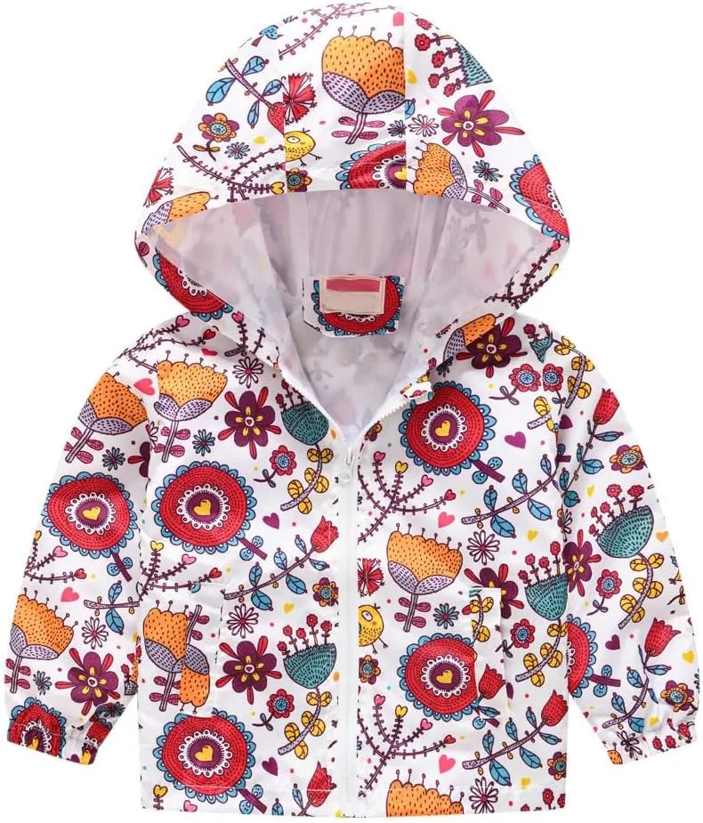 Kids Baby Windproof Coat Hooded Print Zipper Toddler Boys Autumn Jacket Boys Coat&jacket Warm Jacket Kids Jacket Kids