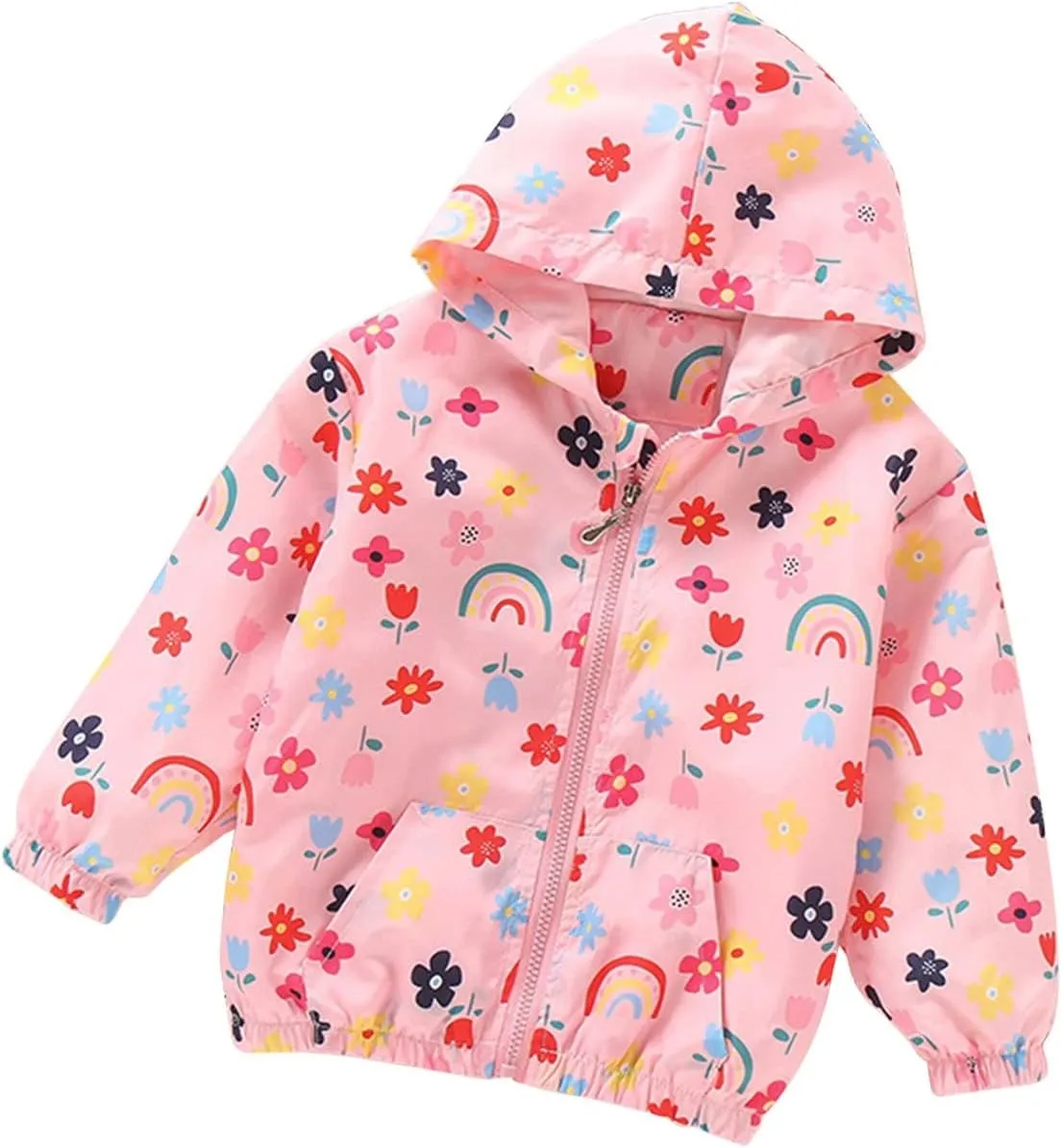 Kids Boys Girls Fleece Lined Windbreaker Jacket Fashion Prints Hoodie for Fall Winter 3T Rain Jacket Boys