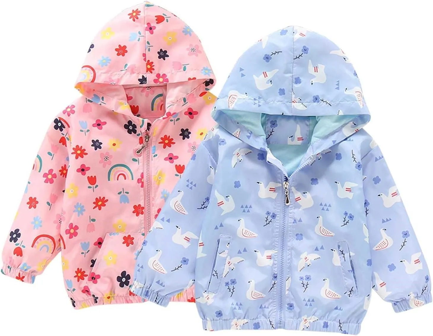 Kids Boys Girls Fleece Lined Windbreaker Jacket Fashion Prints Hoodie for Fall Winter 3T Rain Jacket Boys