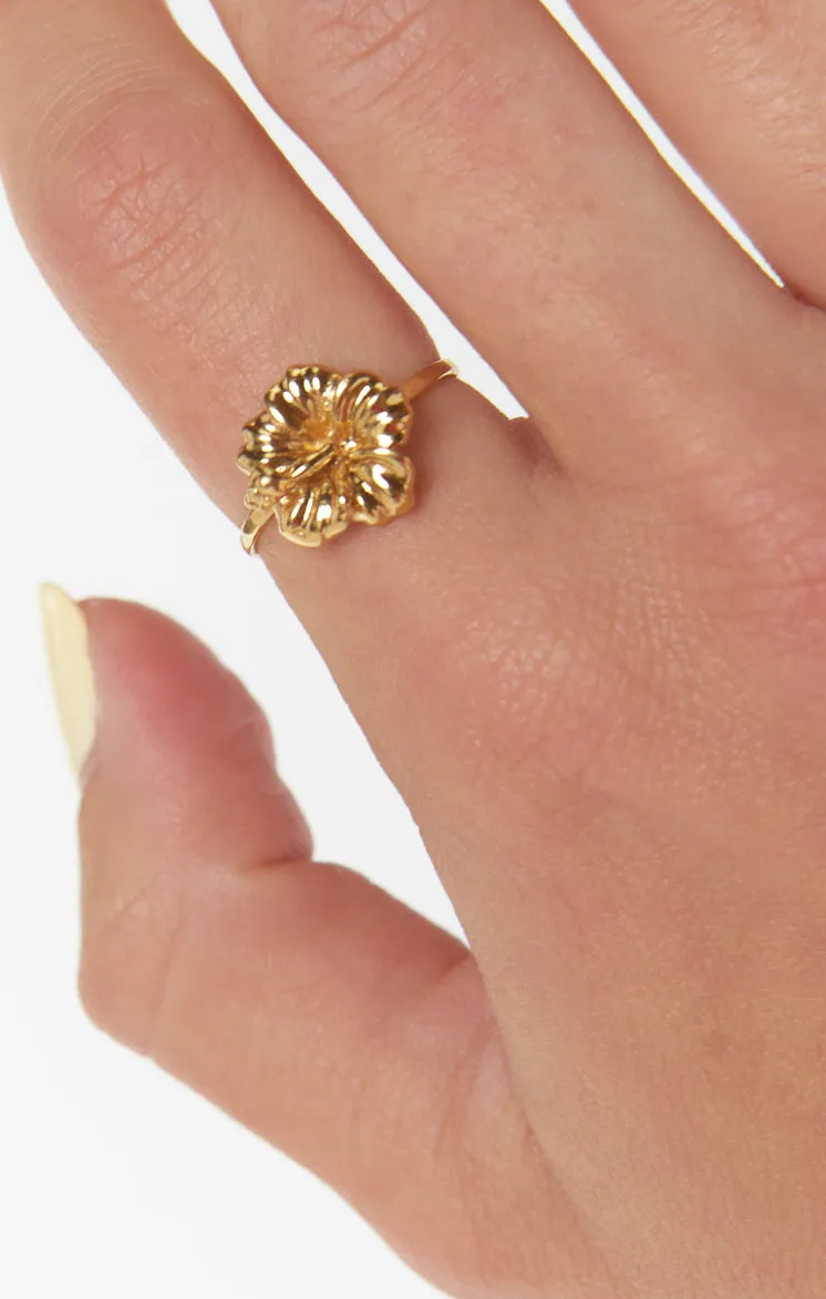 Ki.ele Jewelry Aloha Hibiscus Ring ~ 14K Gold