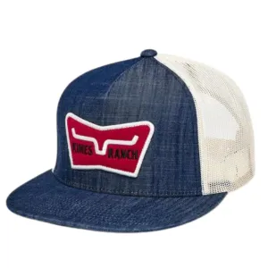 Kimes Ranch Panoramic Trucker Cap in Denim