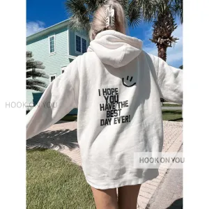 Korean Style Fleece-lined Loose Hooded Fashionable Sweaters
