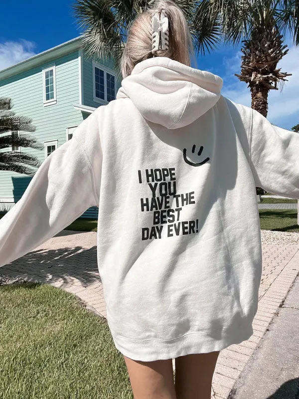 Korean Style Fleece-lined Loose Hooded Fashionable Sweaters