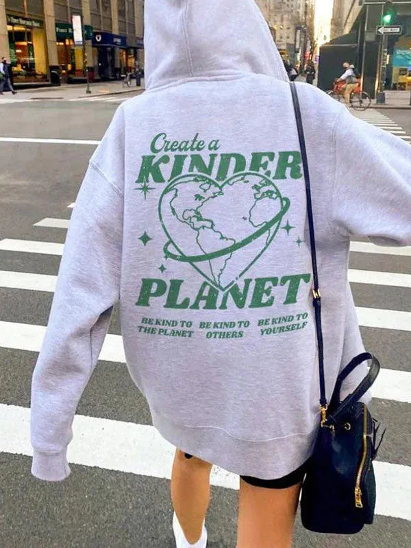 Korean Style Fleece-lined Loose Hooded Fashionable Sweaters