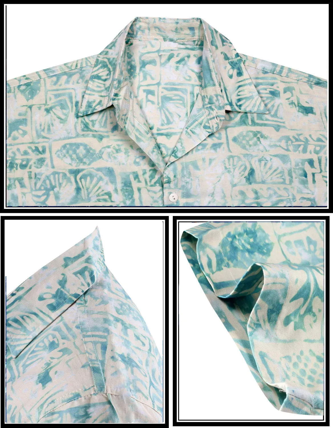 LA LEELA Men Casual Beach wear Cotton Short Sleeve Hawaiian Men Shirt for Aloha Tropical Beach  front Pocket Green