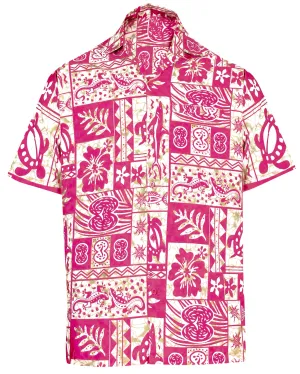 LA LEELA Men Regular Size Beach hawaiian Shirt for Aloha Tropical Beach front Short sleeve White