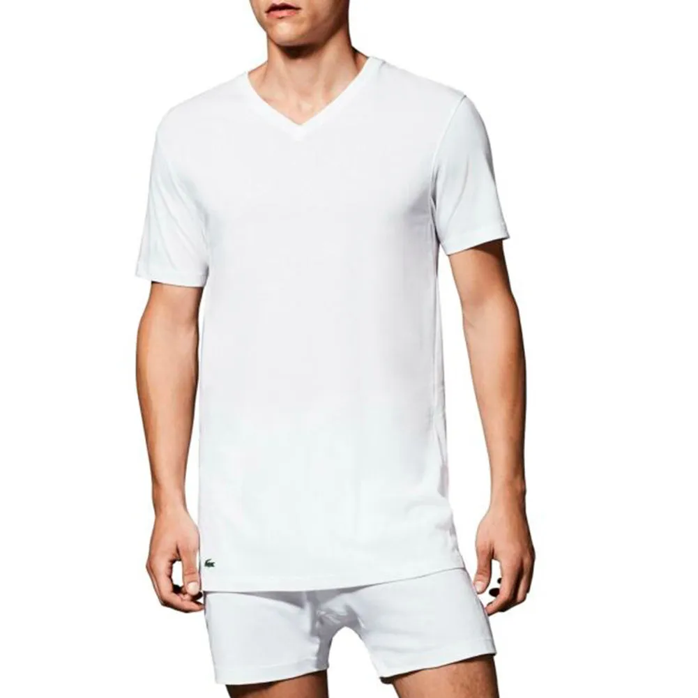 Lacoste Men's V-Neck Shirt 3 Pack Cotton Regular Fit Casual T-Shirts TH3444-51