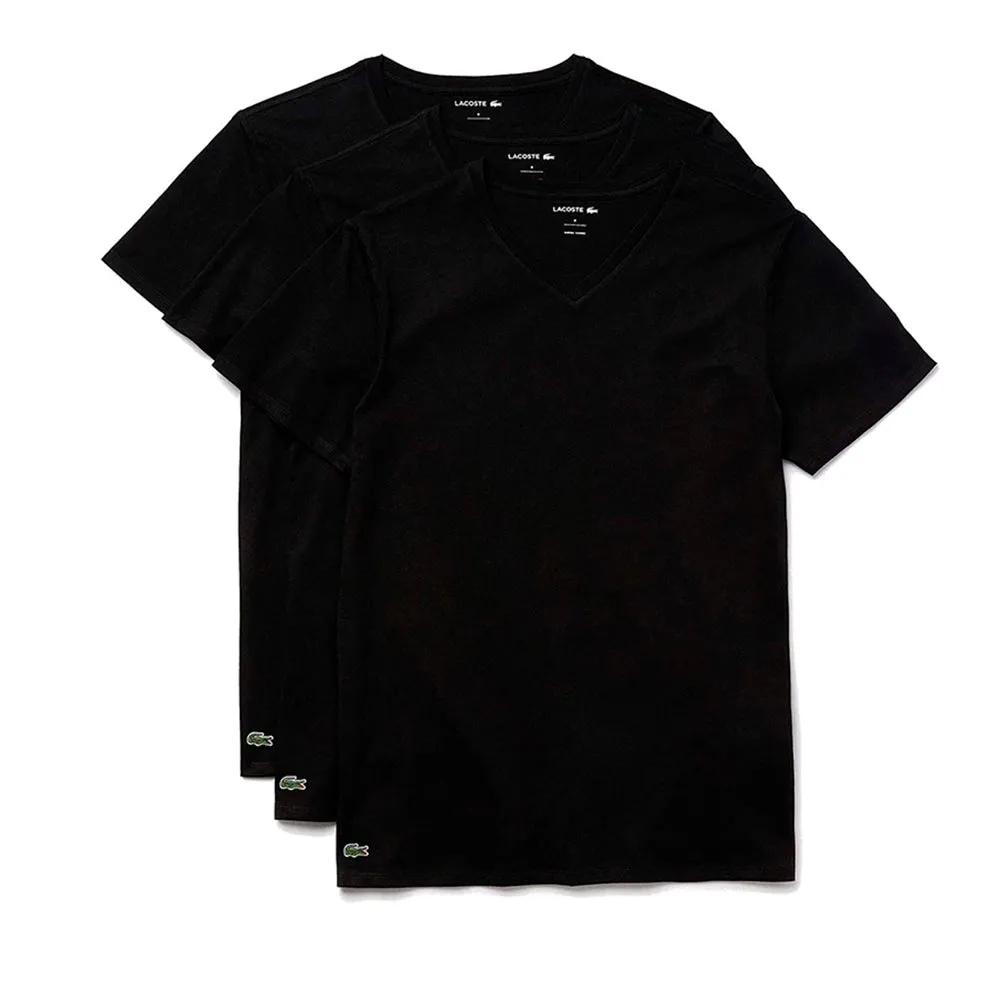 Lacoste Men's V-Neck Shirt 3 Pack Cotton Regular Fit Casual T-Shirts TH3444-51