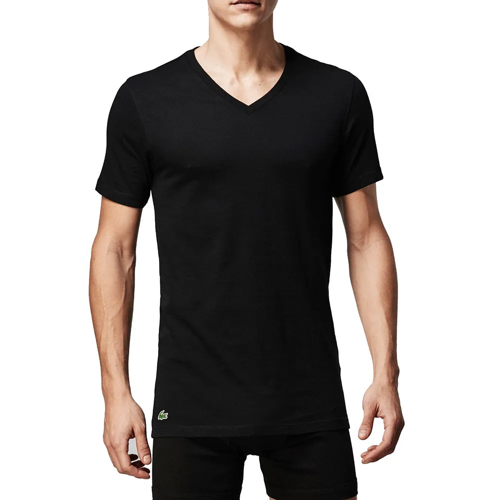 Lacoste Men's V-Neck Shirt 3 Pack Cotton Regular Fit Casual T-Shirts TH3444-51