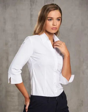 Ladies Cotton/Poly Stretch 3/4 Sleeve Shirt - M8020Q
