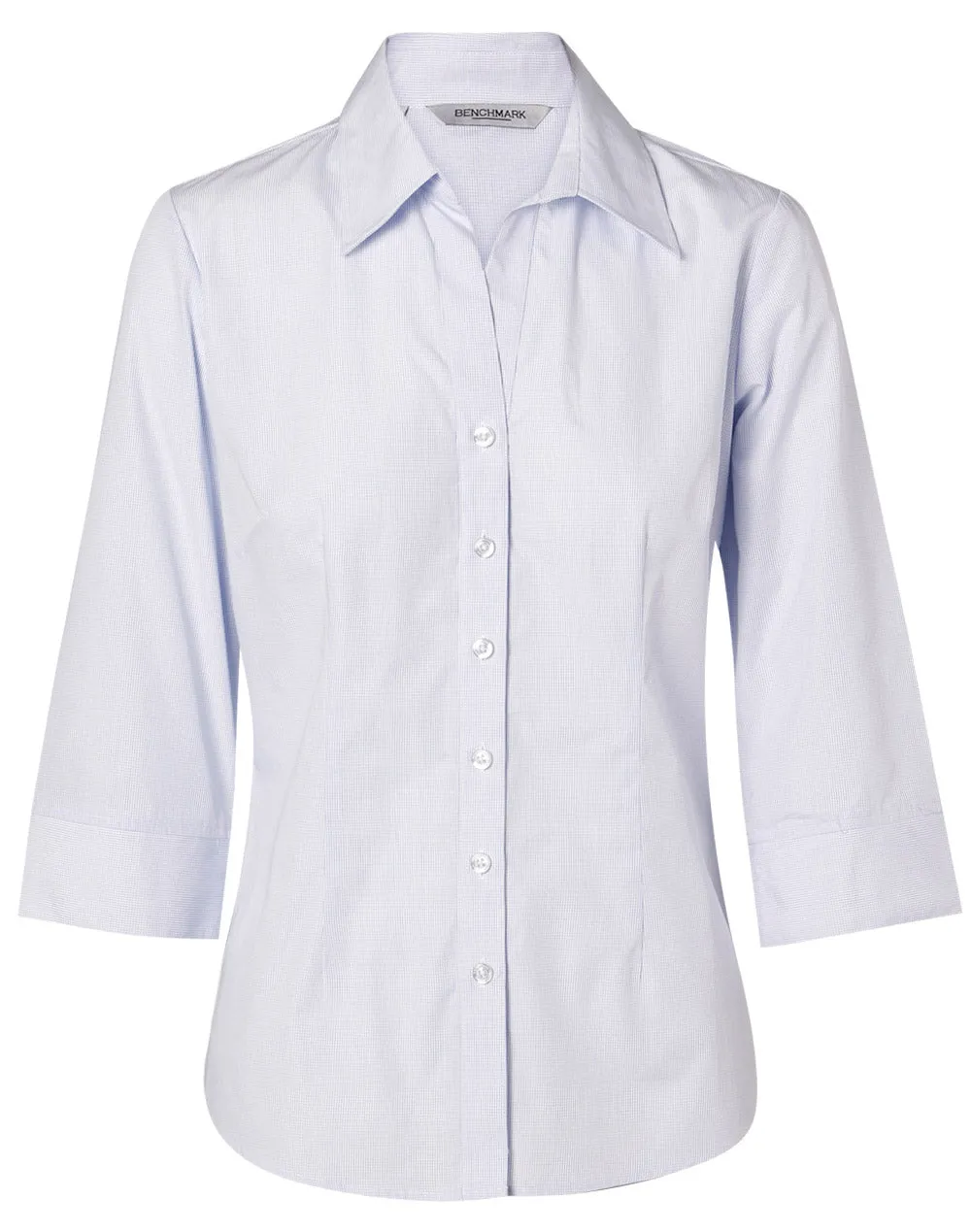 Ladies Mini Check 3/4 Sleeve Shirt - M8360Q