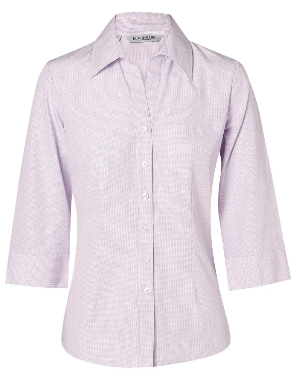 Ladies Mini Check 3/4 Sleeve Shirt - M8360Q