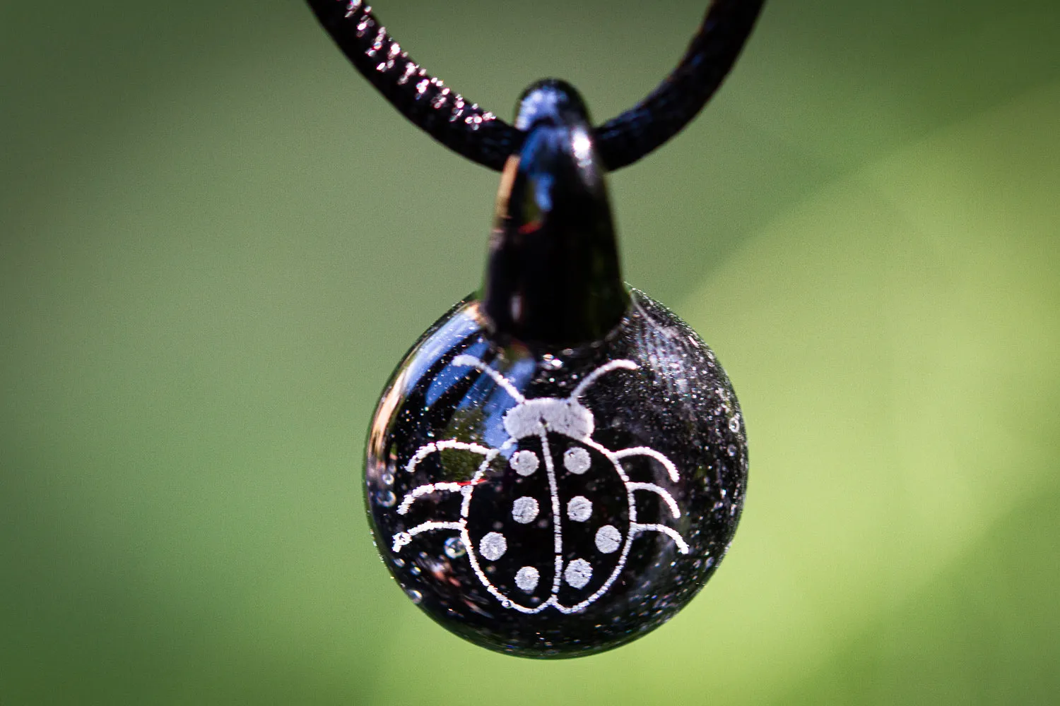 Ladybug Hologram Pendant with Infused Cremation Ash