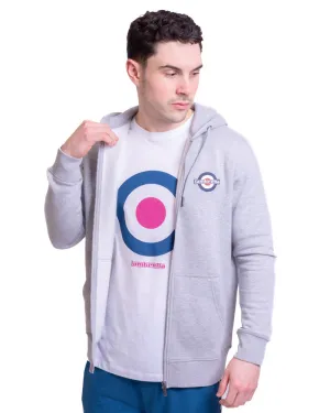 Lambretta Full Zip Hoodie Sweater Marl Grey - 548