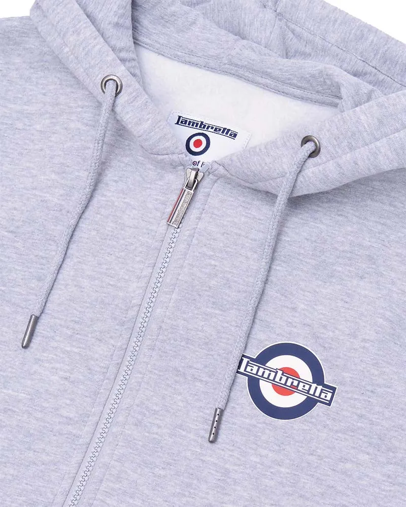 Lambretta Full Zip Hoodie Sweater Marl Grey - 548