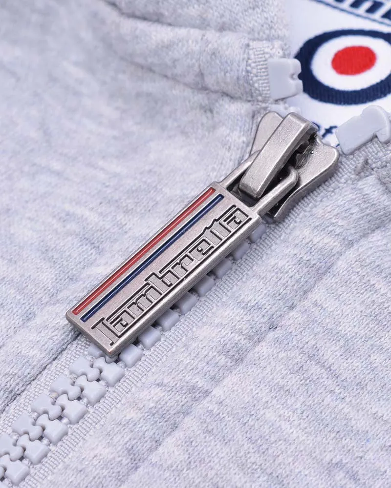 Lambretta Full Zip Hoodie Sweater Marl Grey - 548