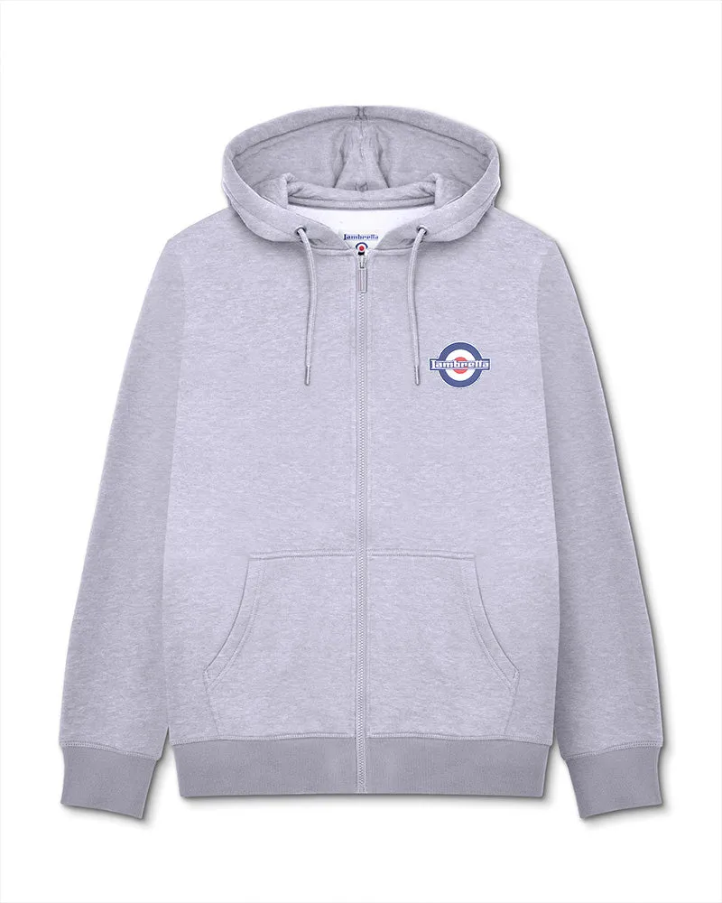 Lambretta Full Zip Hoodie Sweater Marl Grey - 548
