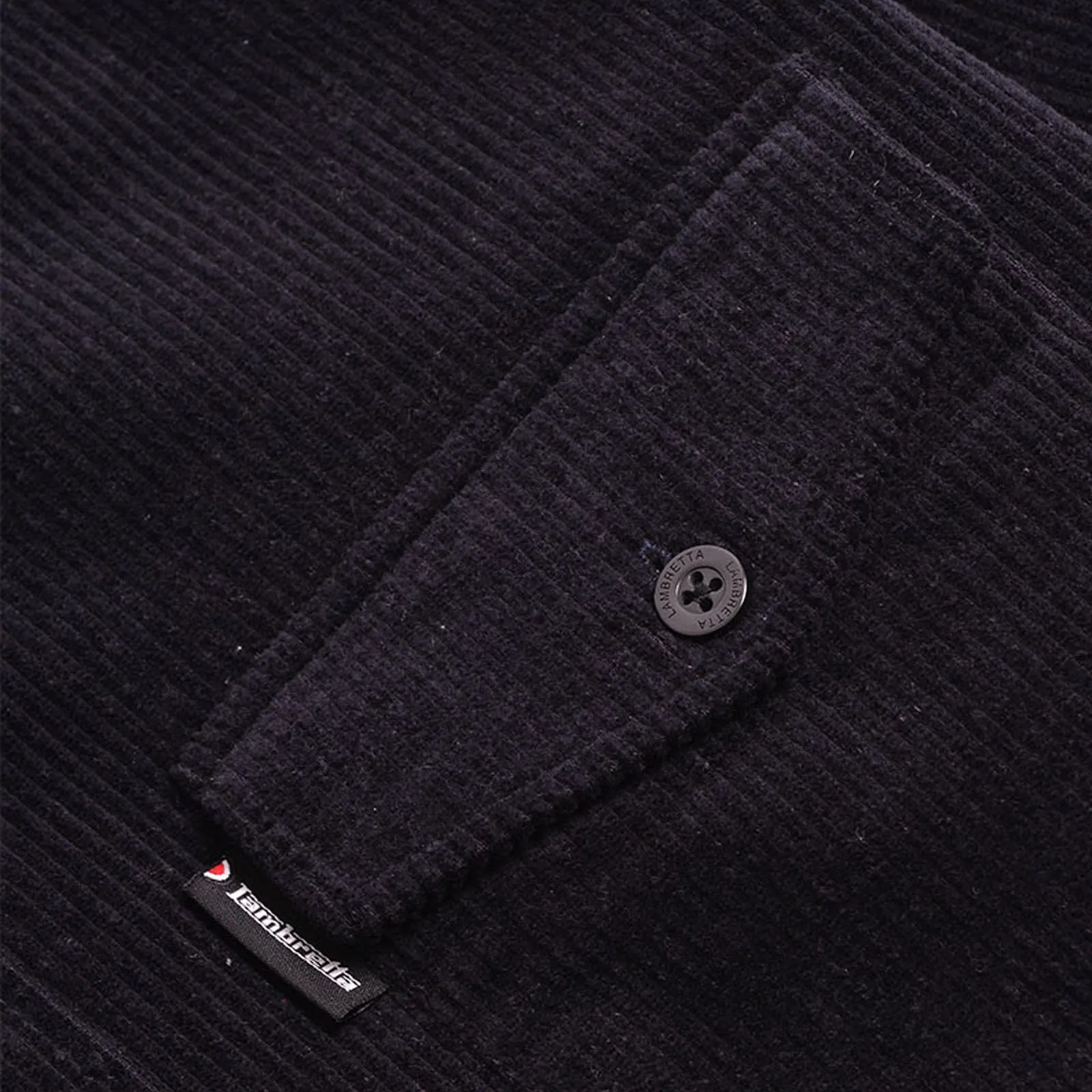 Lambretta Mens Cord Long Sleeve Corduroy Overshirt - Navy