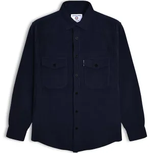 Lambretta Mens Cord Long Sleeve Corduroy Overshirt - Navy