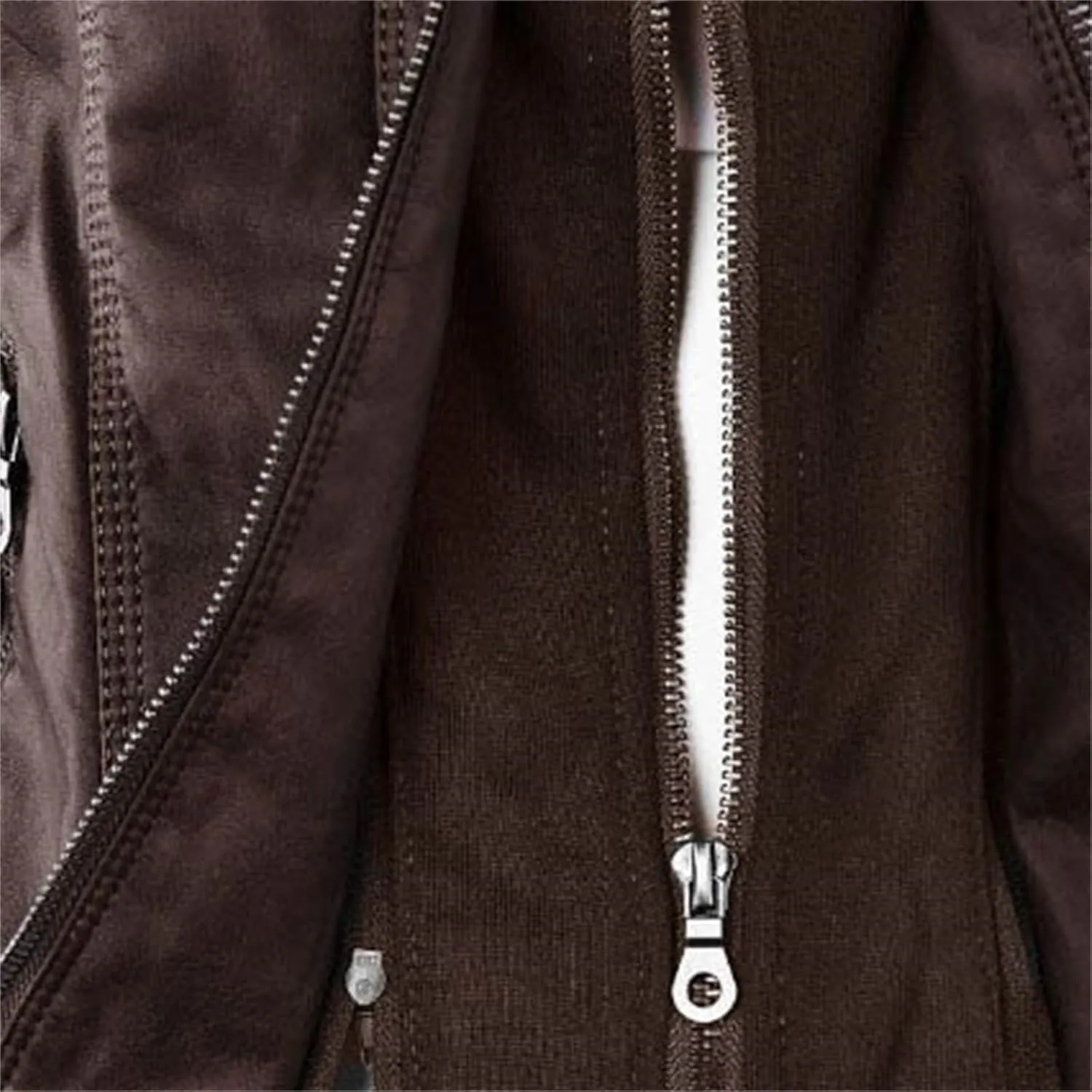 LCMTWX Brown Leather Jacket Women PU Leather Coat Jacket Locomotive Short Zipper Coat Jacket Leather Jackets White Leather