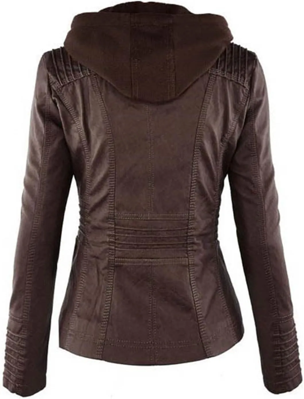LCMTWX Brown Leather Jacket Women PU Leather Coat Jacket Locomotive Short Zipper Coat Jacket Leather Jackets White Leather