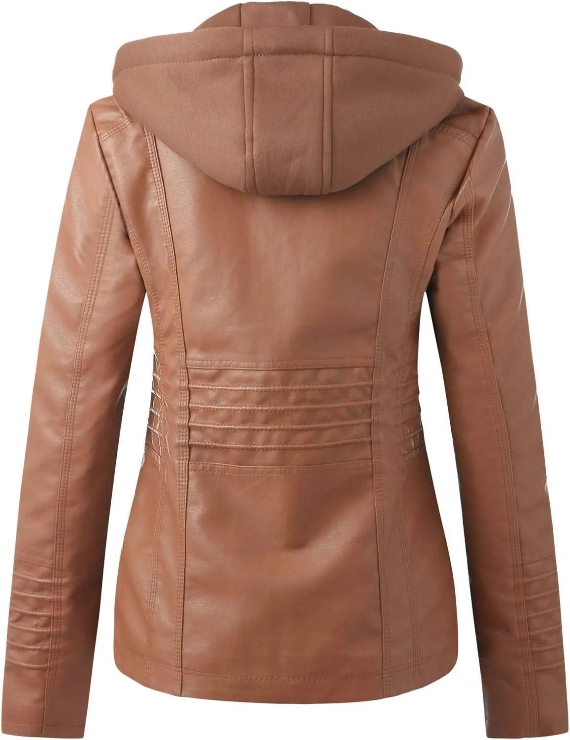 LCMTWX Brown Leather Jacket Women PU Leather Coat Jacket Locomotive Short Zipper Coat Jacket Leather Jackets White Leather