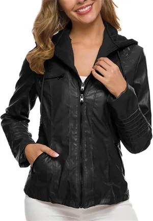 LCMTWX Brown Leather Jacket Women PU Leather Coat Jacket Locomotive Short Zipper Coat Jacket Leather Jackets White Leather