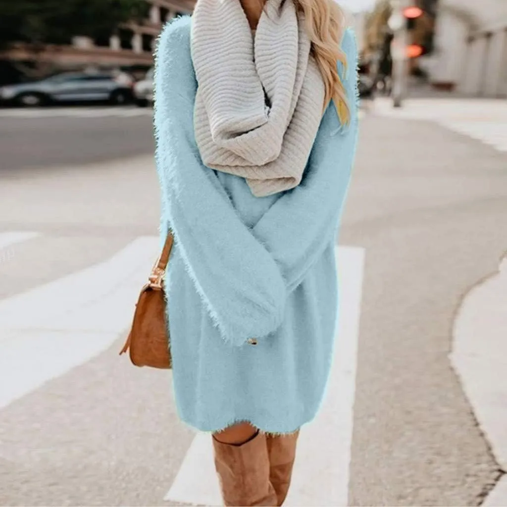 LCMTWX Sweater Dress for Women Sweater Knit Dress Long Sleeve Oversized Crewneck Long Sleeve Oversized
