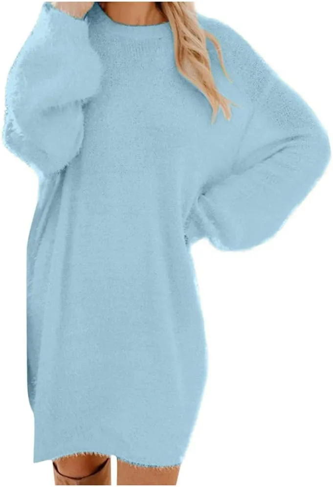 LCMTWX Sweater Dress for Women Sweater Knit Dress Long Sleeve Oversized Crewneck Long Sleeve Oversized