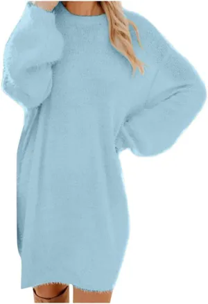 LCMTWX Sweater Dress for Women Sweater Knit Dress Long Sleeve Oversized Crewneck Long Sleeve Oversized