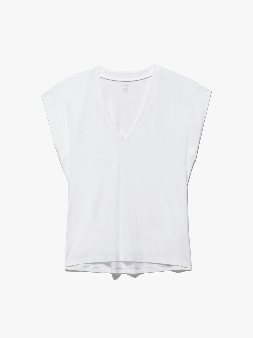 Le Mid Rise V Neck Tee -- Blanc