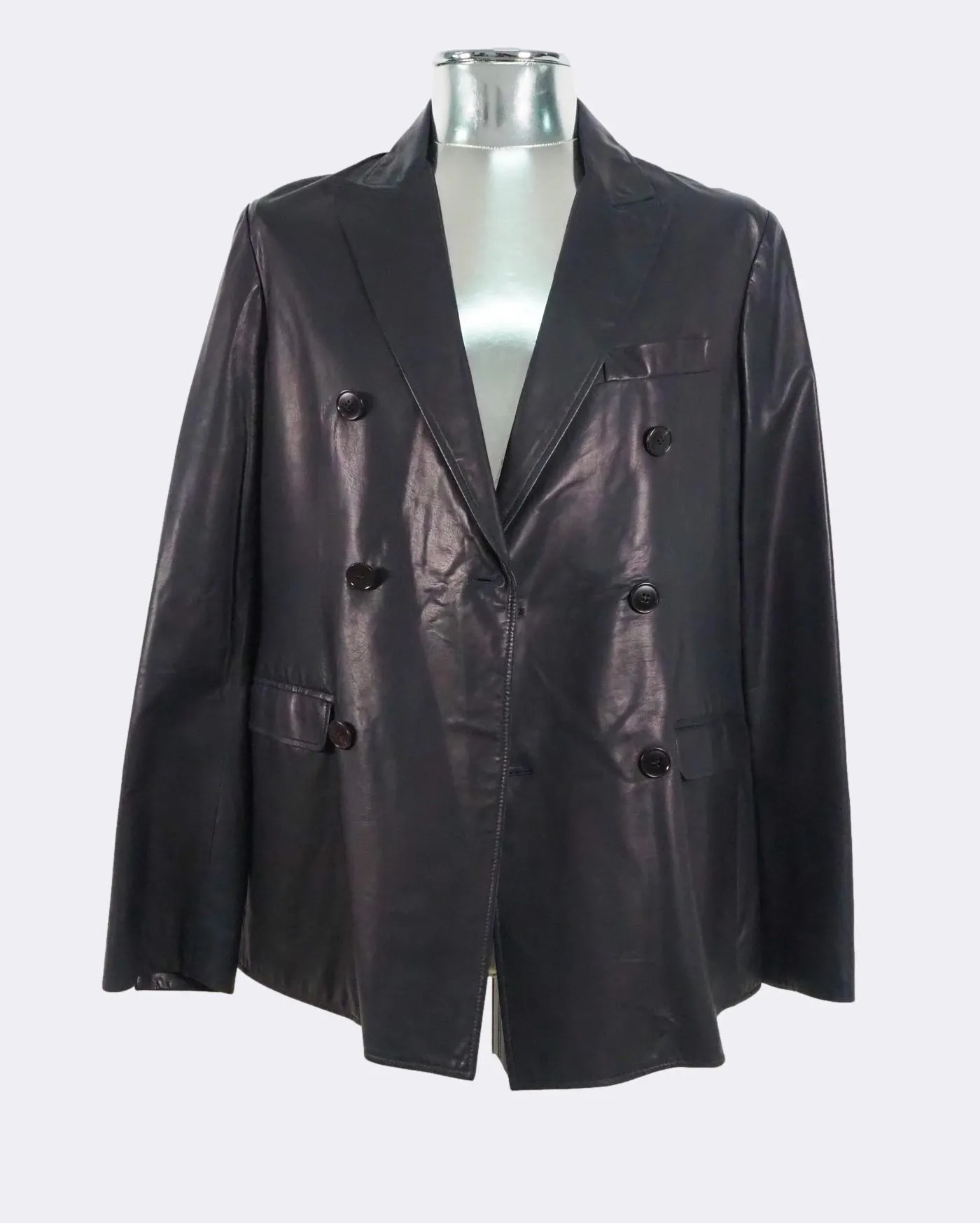 Leather Pea Coat