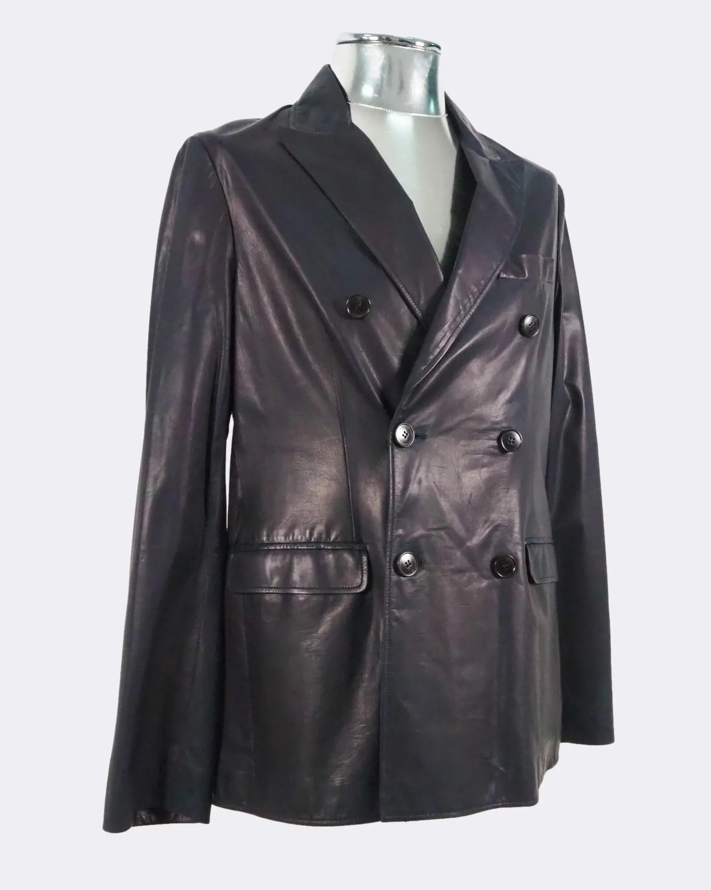 Leather Pea Coat