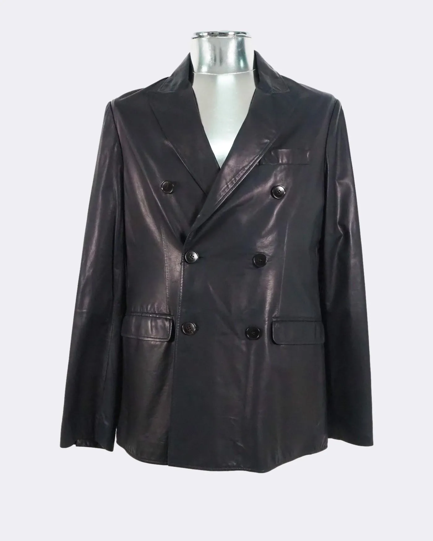 Leather Pea Coat