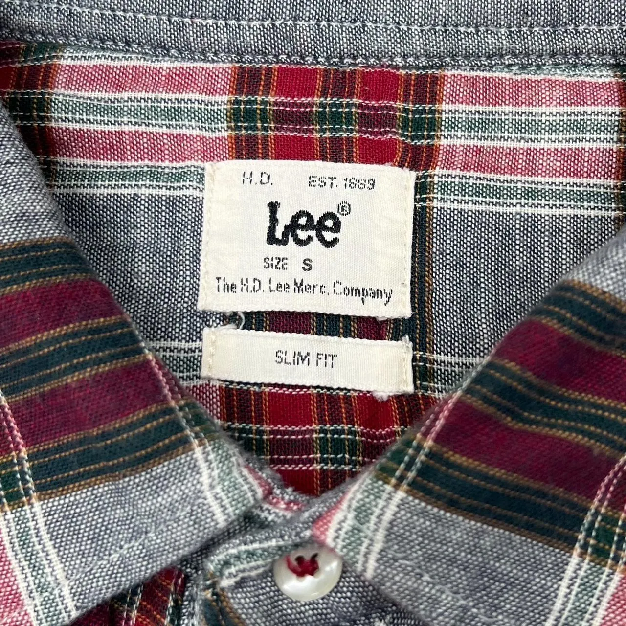 LEE “Slim Fit” Kansas ‘89 Lumberjack Plaid Check Long Sleeve Flannel Cotton Shirt